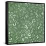 Mathematics Formulas Abstract Background (On Green Chalkboard)-pashabo-Framed Stretched Canvas