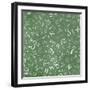 Mathematics Formulas Abstract Background (On Green Chalkboard)-pashabo-Framed Art Print