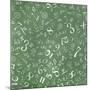 Mathematics Formulas Abstract Background (On Green Chalkboard)-pashabo-Mounted Art Print