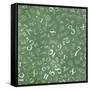 Mathematics Formulas Abstract Background (On Green Chalkboard)-pashabo-Framed Stretched Canvas