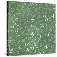 Mathematics Formulas Abstract Background (On Green Chalkboard)-pashabo-Stretched Canvas