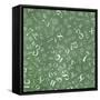 Mathematics Formulas Abstract Background (On Green Chalkboard)-pashabo-Framed Stretched Canvas