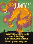 Jumpy Elephant Incentive Poster-Mather-Mounted Art Print