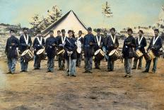 Civil War Soldiers Posing at Encampment-Mathew B. Brady Studio-Framed Stretched Canvas