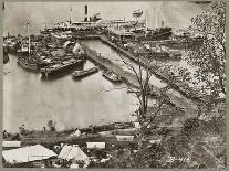 Landing supplies on the James River, Virginia, 1865-Mathew & studio Brady-Framed Photographic Print