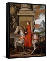 Mathild of Canossa on Horseback-Orazio Farinati-Framed Stretched Canvas