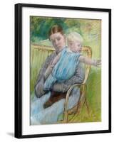 Mathilde Holding Baby, C. 1889-Mary Cassatt-Framed Giclee Print