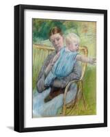 Mathilde Holding Baby, C. 1889-Mary Cassatt-Framed Giclee Print