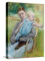 Mathilde Holding Baby, C. 1889-Mary Cassatt-Stretched Canvas