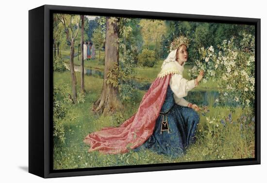 Matilda - Dante, Purgatorio, Canto 28, 1859-George Dunlop Leslie-Framed Stretched Canvas