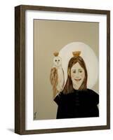 Matilda with Owl, 2017-Susan Adams-Framed Giclee Print