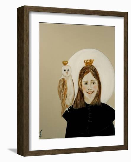 Matilda with Owl, 2017-Susan Adams-Framed Giclee Print