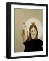 Matilda with Owl, 2017-Susan Adams-Framed Giclee Print