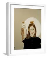 Matilda with Owl, 2017-Susan Adams-Framed Giclee Print