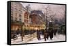 Matinee au Moulin Rouge, Paris.-Eugene Galien-Laloue-Framed Stretched Canvas