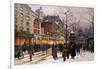 Matinee au Moulin Rouge, Paris.-Eugene Galien-Laloue-Framed Giclee Print