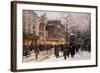 Matinee au Moulin Rouge, Paris.-Eugene Galien-Laloue-Framed Giclee Print