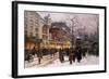 Matinee au Moulin Rouge, Paris.-Eugene Galien-Laloue-Framed Giclee Print