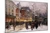 Matinee au Moulin Rouge, Paris.-Eugene Galien-Laloue-Mounted Giclee Print