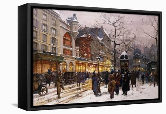 Matinee au Moulin Rouge, Paris.-Eugene Galien-Laloue-Framed Stretched Canvas