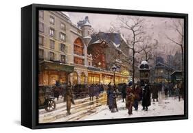 Matinee au Moulin Rouge, Paris.-Eugene Galien-Laloue-Framed Stretched Canvas