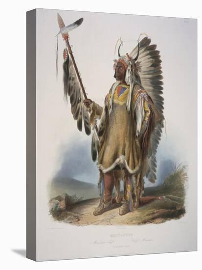 Mato-Tope, a Mandan Chief, Engraved by J. Hurliman, Published in 1839-Karl Bodmer-Stretched Canvas