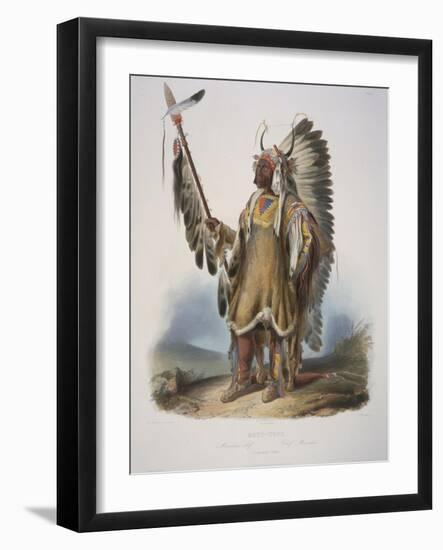 Mato-Tope, a Mandan Chief, Engraved by J. Hurliman, Published in 1839-Karl Bodmer-Framed Giclee Print