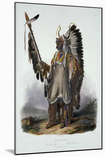 Mato-Tope, a Mandan Chief, Plate 13 from Volume 2 of "Travels in the Interior of North America"-Karl Bodmer-Mounted Giclee Print