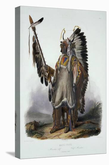 Mato-Tope, a Mandan Chief, Plate 13 from Volume 2 of "Travels in the Interior of North America"-Karl Bodmer-Stretched Canvas