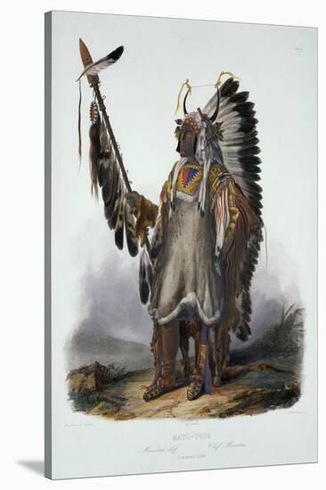 Mato-Tope, a Mandan Chief, Plate 13 from Volume 2 of "Travels in the Interior of North America"-Karl Bodmer-Stretched Canvas