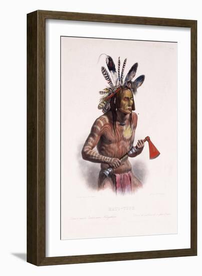 Mato-Tope, Adorned with the Insignia of His Warlike Deeds, 1844-Karl Bodmer-Framed Giclee Print