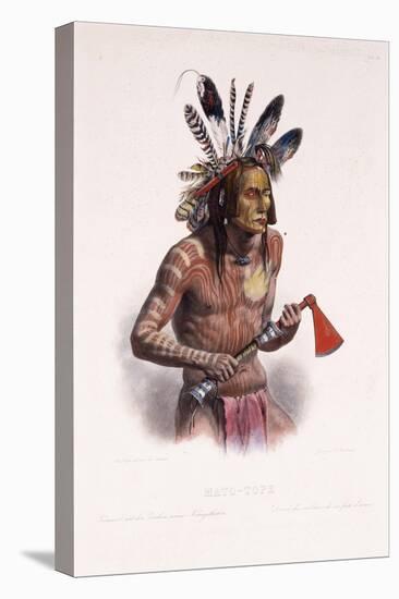 Mato-Tope, Adorned with the Insignia of His Warlike Deeds, 1844-Karl Bodmer-Stretched Canvas