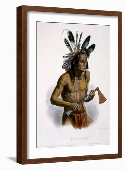 Mato-Tope, Adorned with the Insignia of His Warlike Deeds-Karl Bodmer-Framed Giclee Print