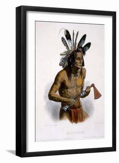 Mato-Tope, Adorned with the Insignia of His Warlike Deeds-Karl Bodmer-Framed Giclee Print