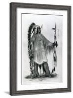 Mato-Tope, Second Chief of the Mandan People, C.1833-George Catlin-Framed Giclee Print