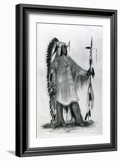Mato-Tope, Second Chief of the Mandan People, C.1833-George Catlin-Framed Giclee Print