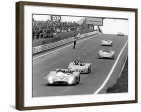 Matra-Simca 670 Leading a Lola T280, Le Mans, France, 1972-null-Framed Photographic Print