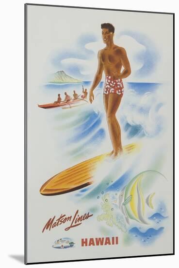 Matson Lines Hawaii Poster-null-Mounted Giclee Print