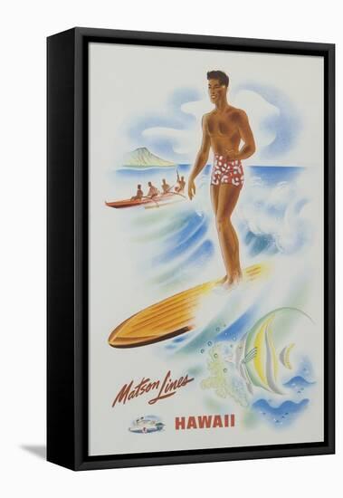 Matson Lines Hawaii Poster-null-Framed Stretched Canvas