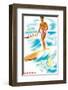 Matson Lines to Hawaii, Surfer and Outrigger, c.1940s-Frank MacIntosh-Framed Art Print