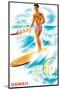 Matson Lines to Hawaii, Surfer and Outrigger, c.1940s-Frank MacIntosh-Mounted Art Print