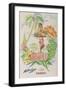 Matson Lines Travel Poster, Hawaii Native with Tropical Fruit-null-Framed Giclee Print