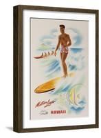 Matson Lines Travel Poster Hawaii Surfer-null-Framed Giclee Print