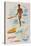 Matson Lines Travel Poster Hawaii Surfer-null-Stretched Canvas