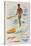 Matson Lines Travel Poster Hawaii Surfer-null-Stretched Canvas