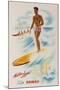 Matson Lines Travel Poster Hawaii Surfer-null-Mounted Giclee Print