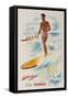 Matson Lines Travel Poster Hawaii Surfer-null-Framed Stretched Canvas