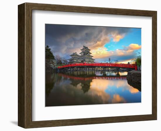 Matsumoto Castle in Matsumoto Nagano, Japan-Phattana-Framed Art Print