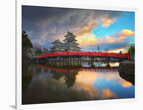 Matsumoto Castle in Matsumoto Nagano, Japan-Phattana-Framed Art Print