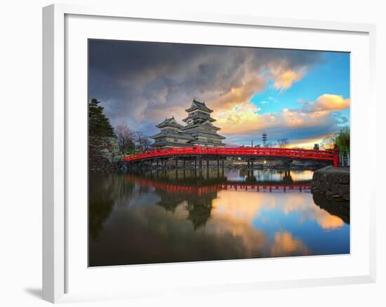 Matsumoto Castle in Matsumoto Nagano, Japan-Phattana-Framed Art Print